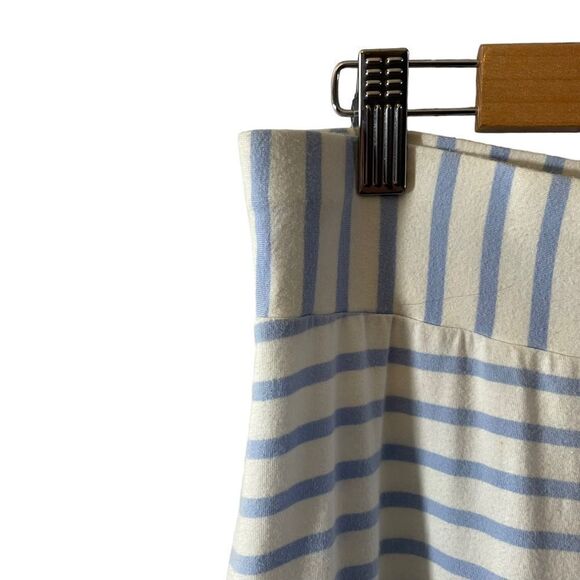 J. Crew Cotton Blend Blue White Striped Midi Skirt Size XS - Picture 2 of 7